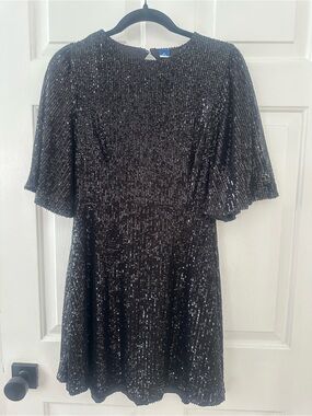 old navy black sequin dress Old Flame Sequin Dress- Black